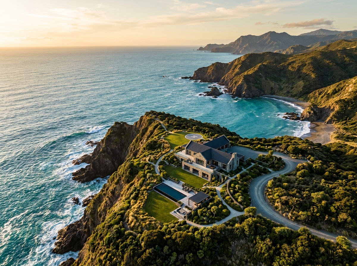 KĀHŪ PRIVATE, Arriving at a coastal estate by helicopter