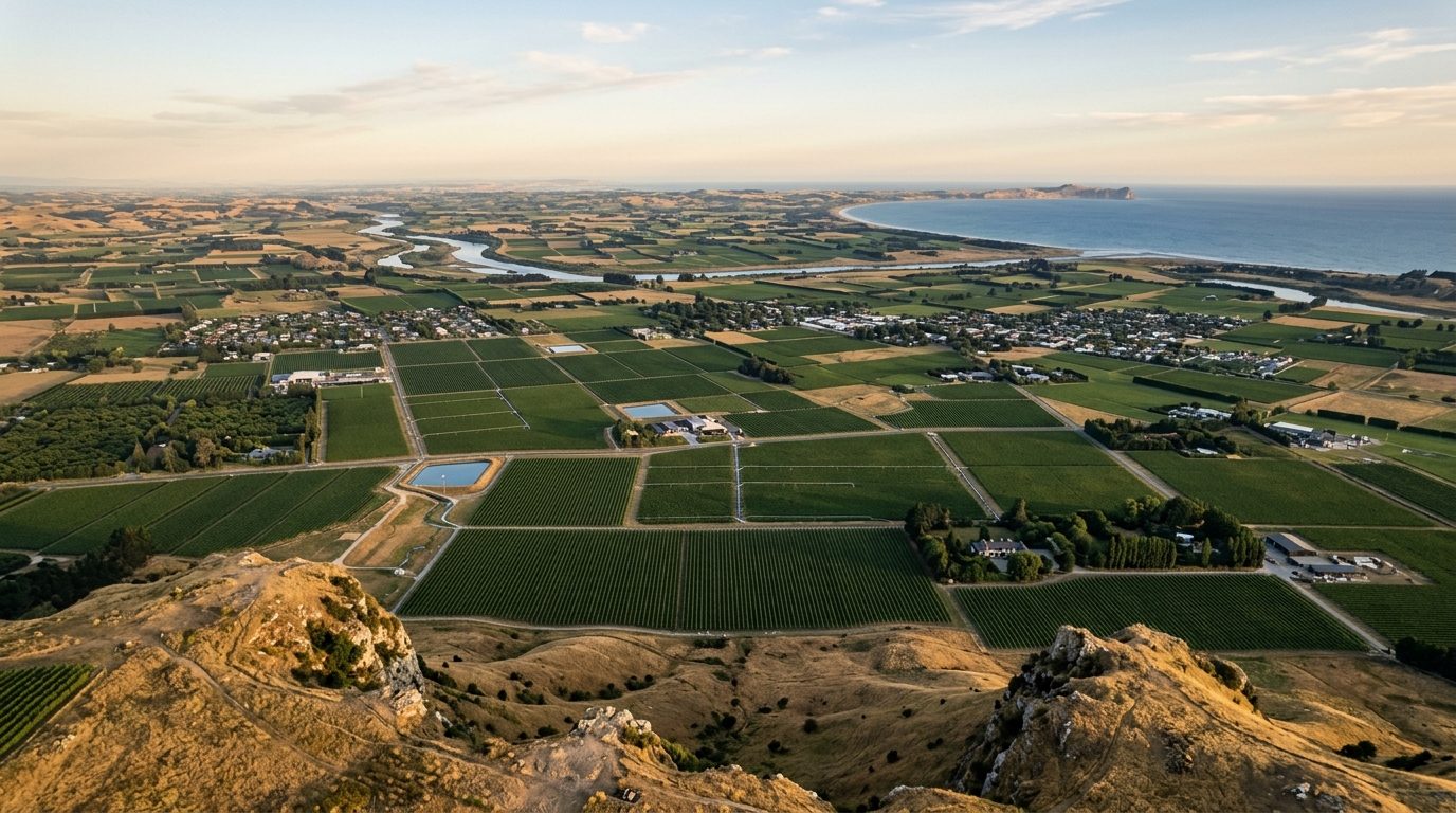 Heretaunga Plains aerial, Hawke's Bay